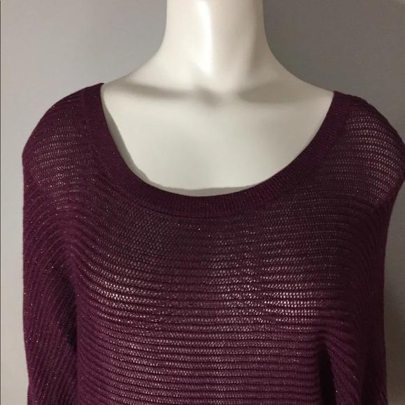 APT9 Burgundy Sweater 3/4 Sleeve Sparkle XL - Picture 2 of 14